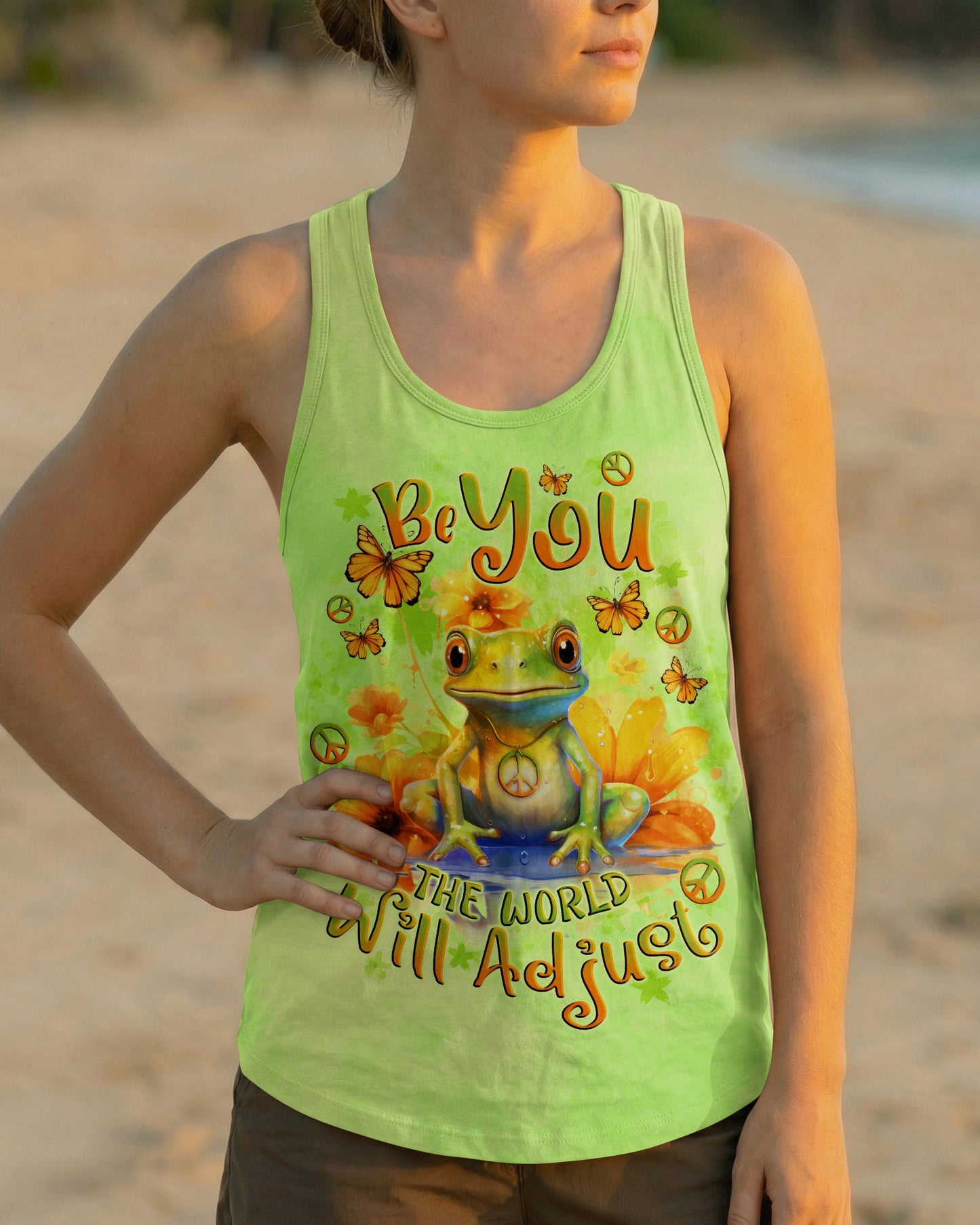 BE YOU THE WORLD WILL ADJUST FROG ALL OVER PRINT - TLNO2909231