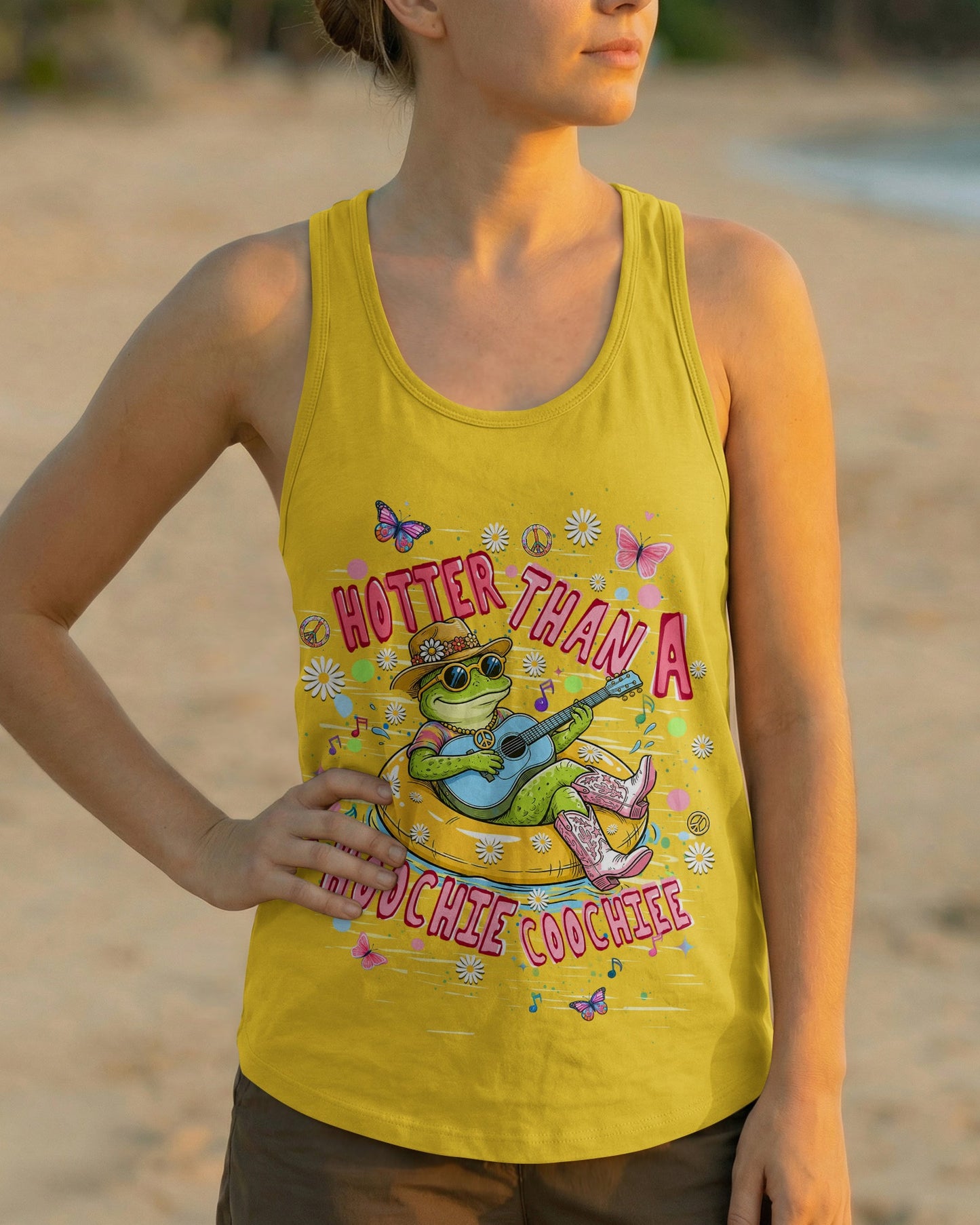 HOTTER THAN A HOOCHIE COOCHIE FROG ALL OVER PRINT - TLHN0505263