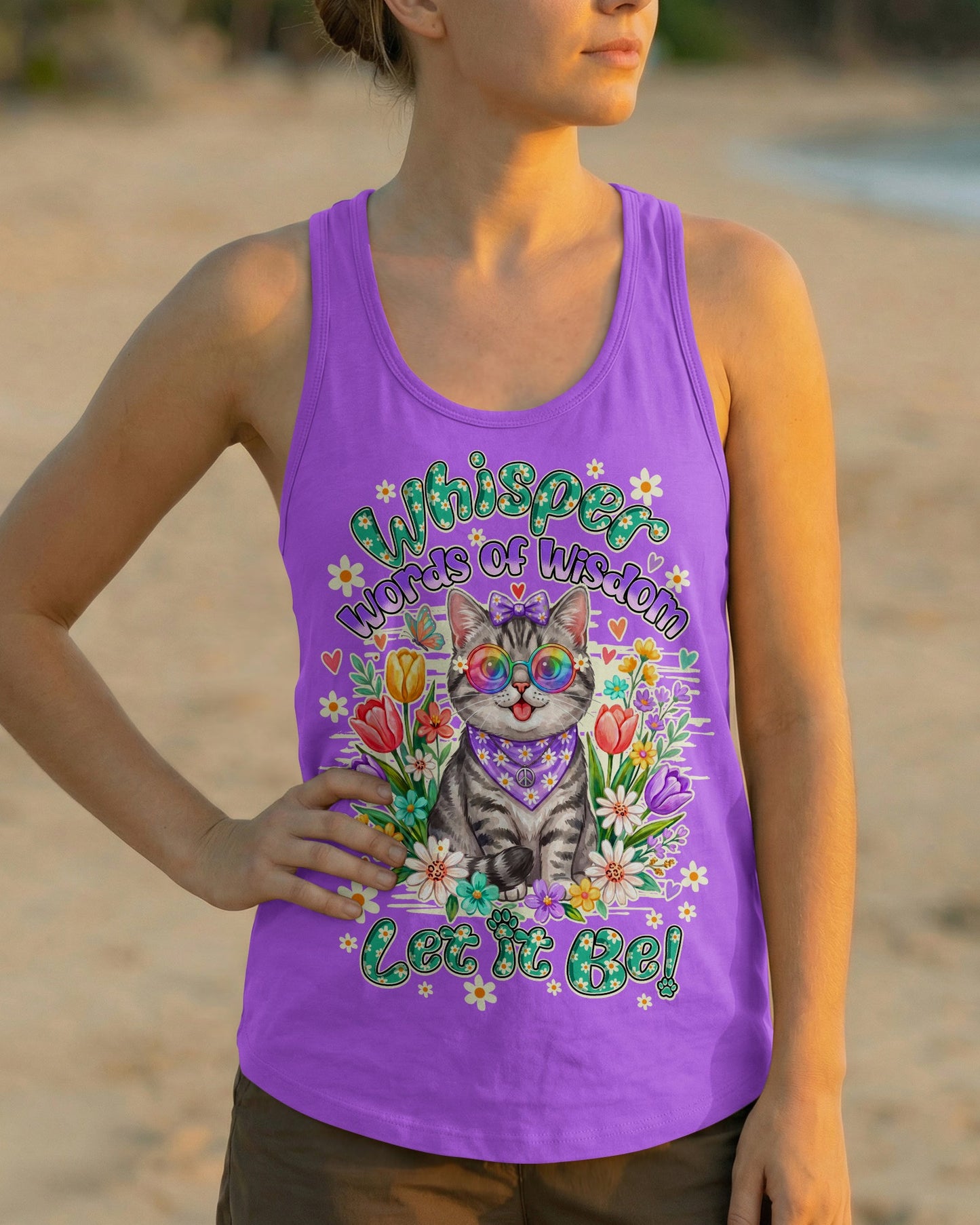 WHISPER WORDS OF WISDOM LET IT BE TABBY CAT ALL OVER PRINT - TY1305262
