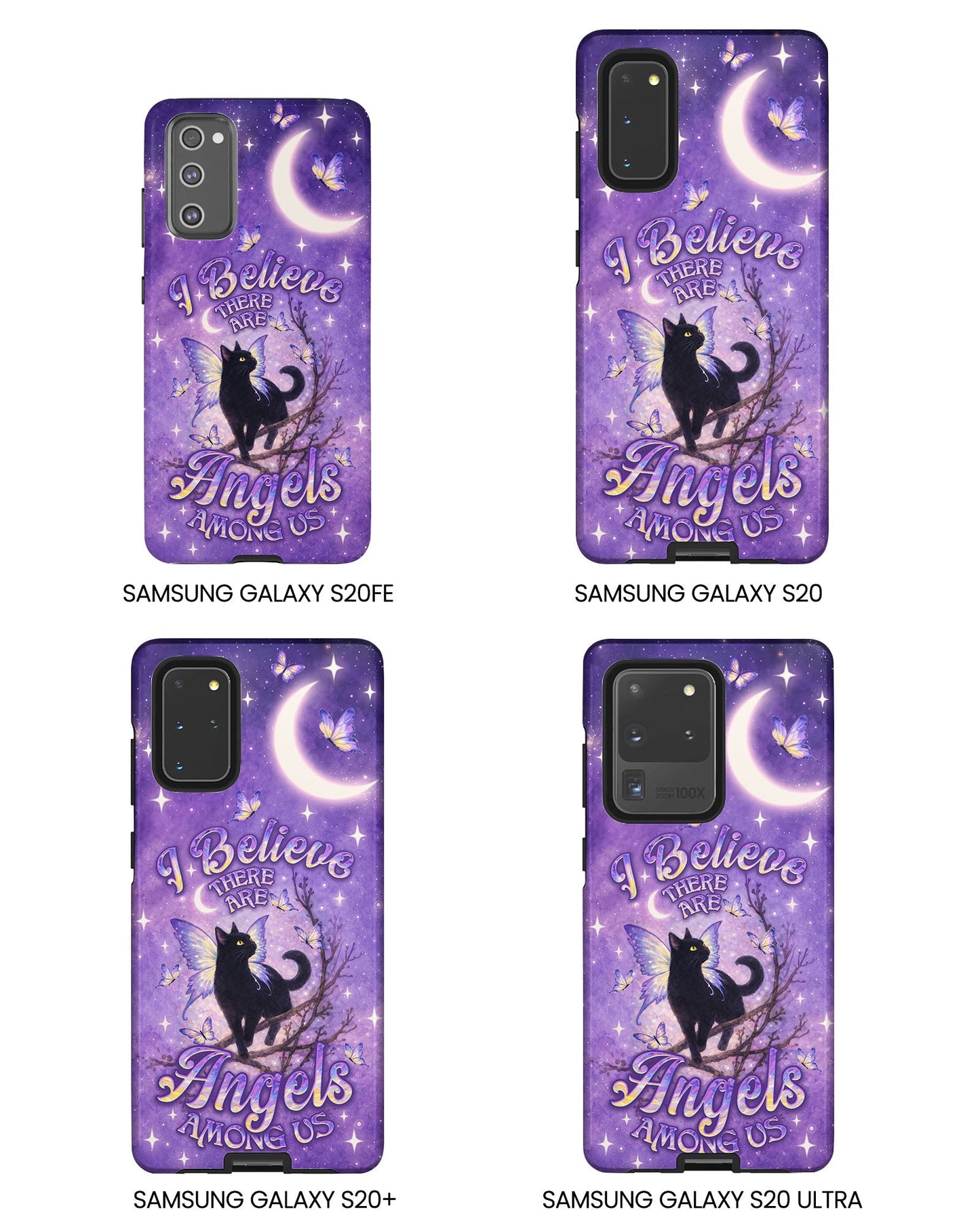 I BELIEVE THERE ARE ANGELS AMONG US BLACK CAT PHONE CASE - TLNO2605262