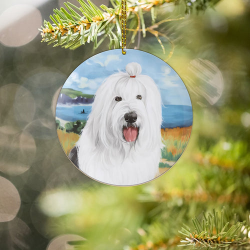 Sheepdog Custom Pet Dog Cat Ceramic Ornament