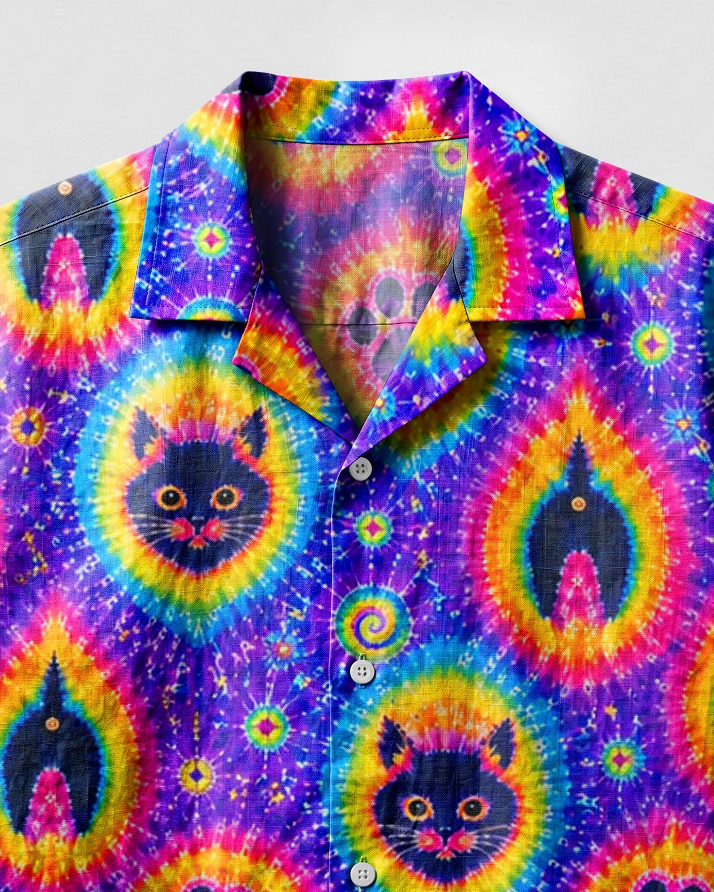 FUNNY CAT PAW PRINT CAMP SHIRT - TLHN1606263