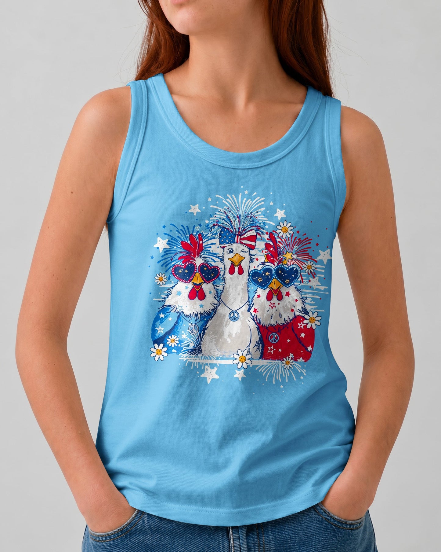 CHICKA BOOM BOOM HIPPIE CHICKEN KIDS ALL OVER PRINT - TY0406262