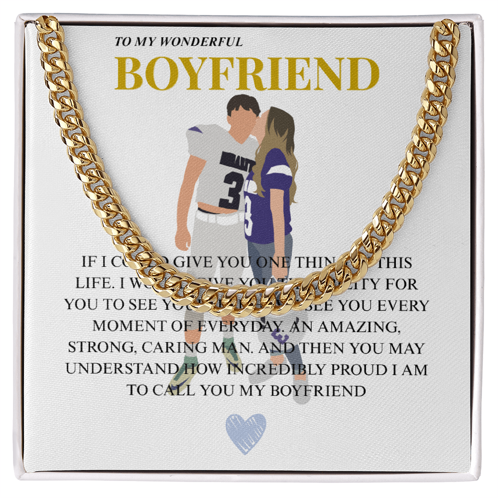 Personalized To My Boyfriend Cuban Link Chain