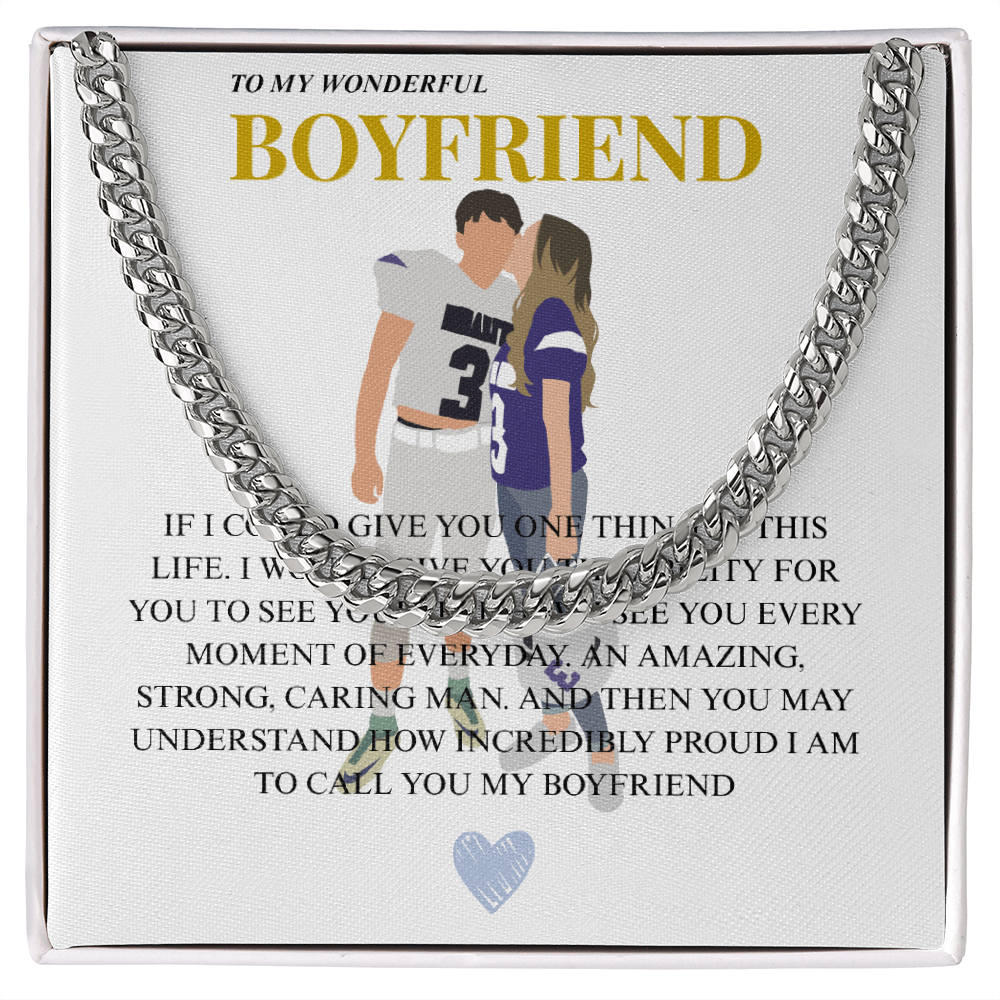 Personalized To My Boyfriend Cuban Link Chain
