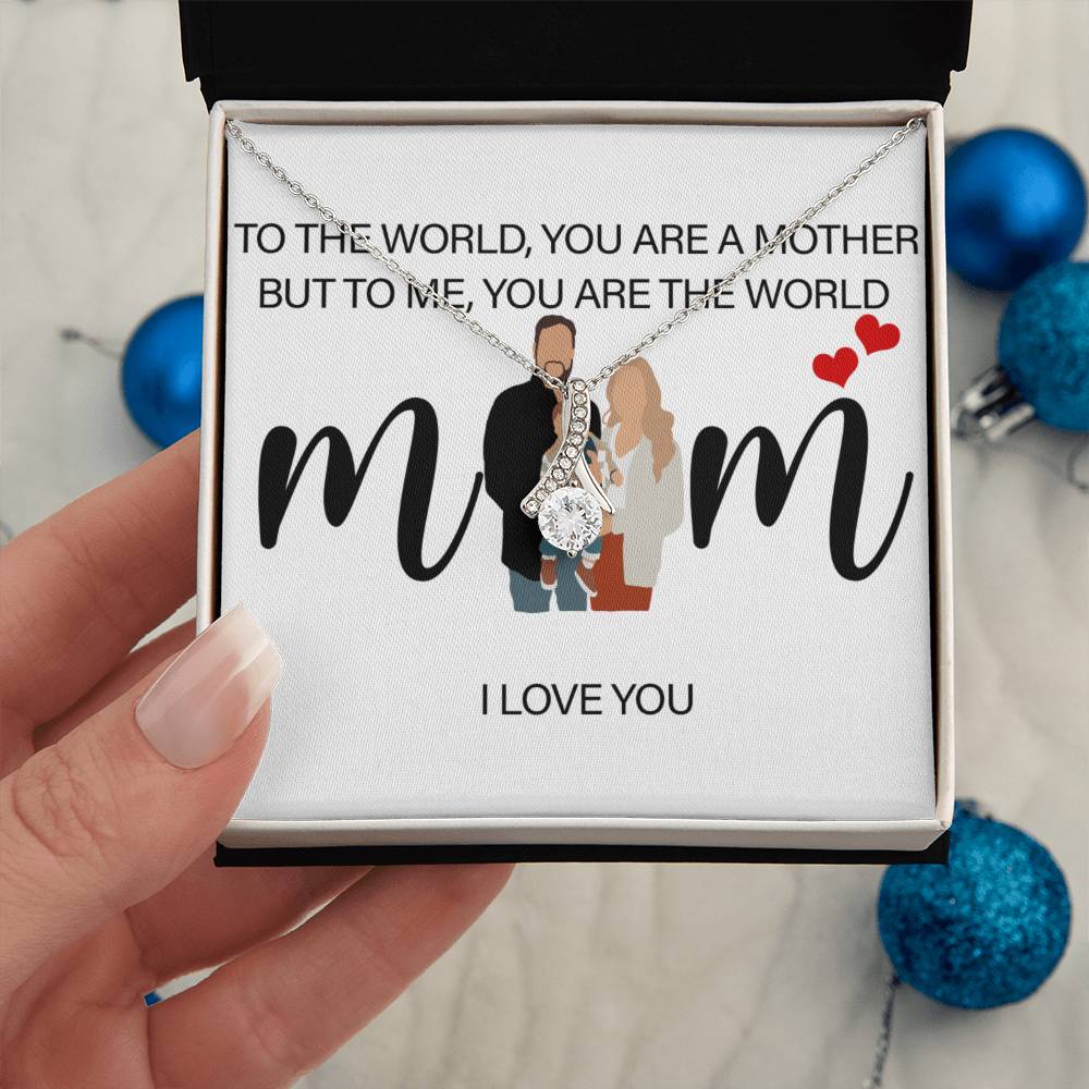 Personalized Mom I Love You Alluring Beauty Necklace