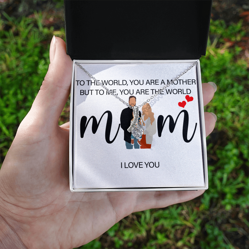 Personalized Mom I Love You Alluring Beauty Necklace