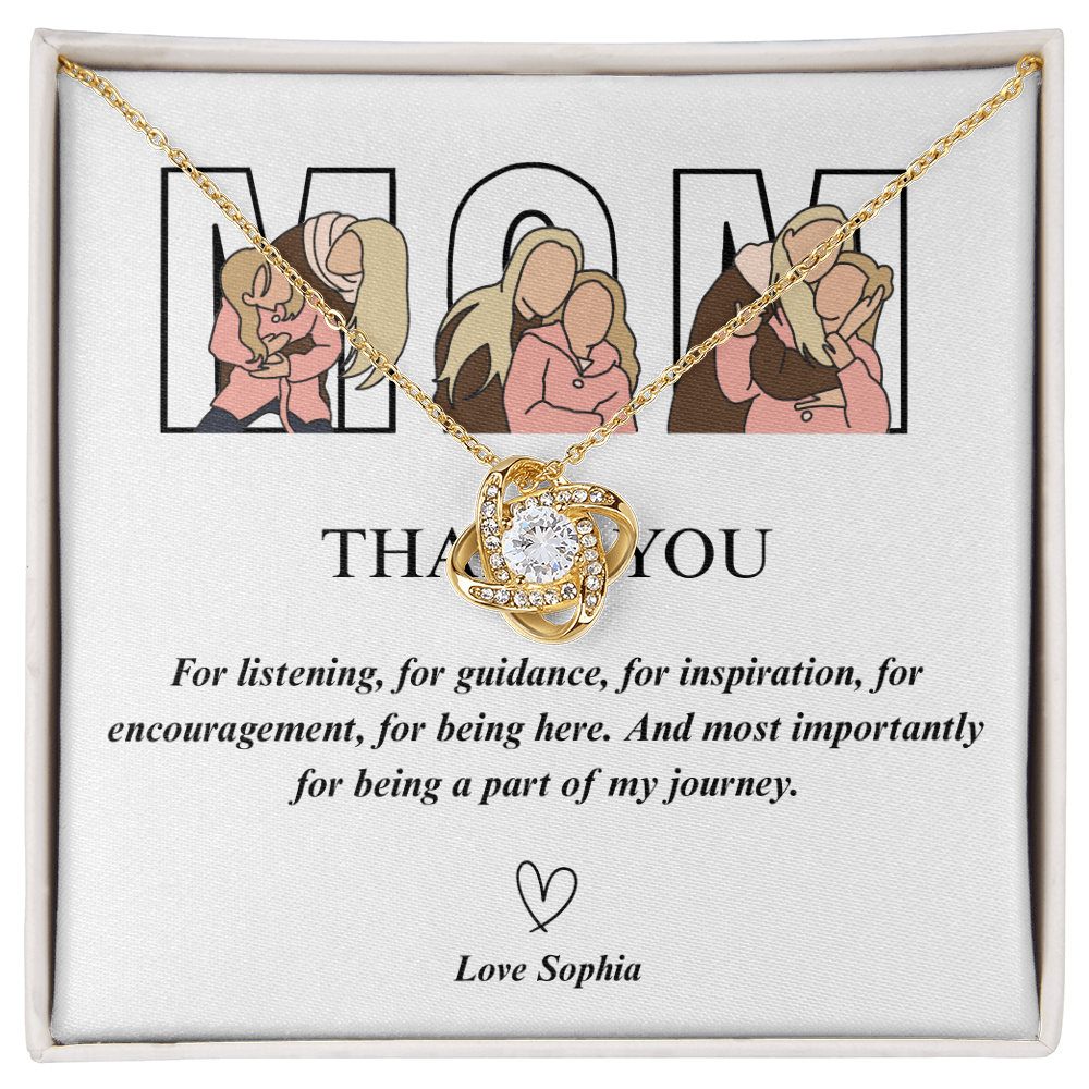 Personalized Mom Love Knot Necklace