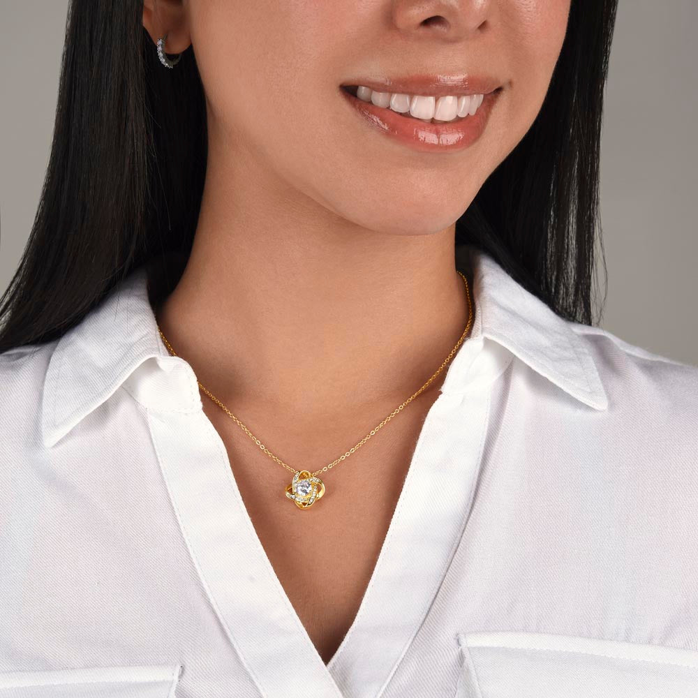 Personalize Mom Love Knot Necklace