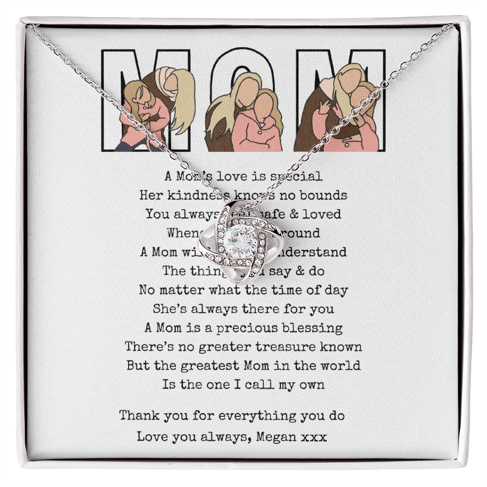 Personalize Mom Love Knot Necklace