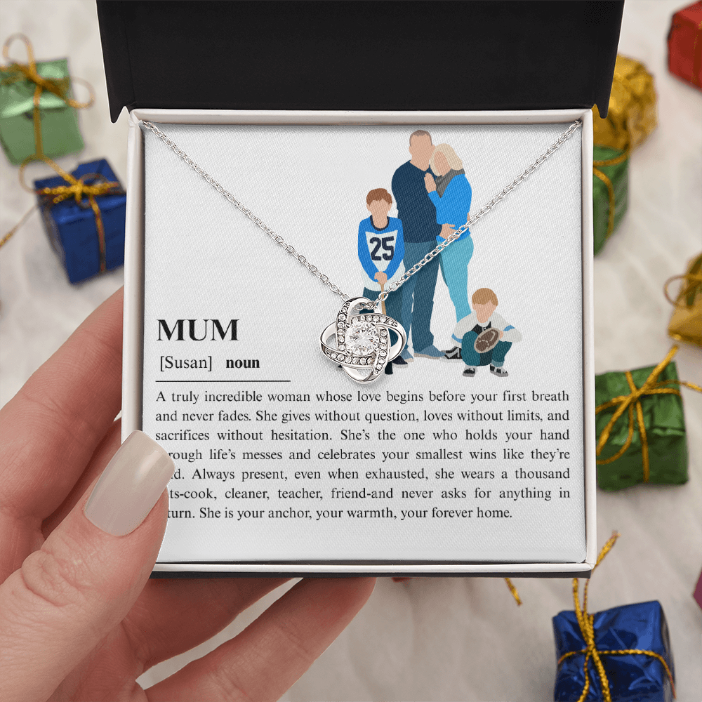 Personalize Mum Love Knot Necklace