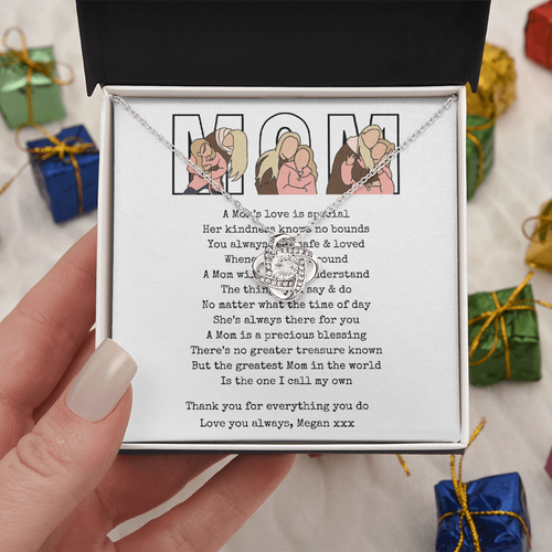 Personalize Mom Love Knot Necklace