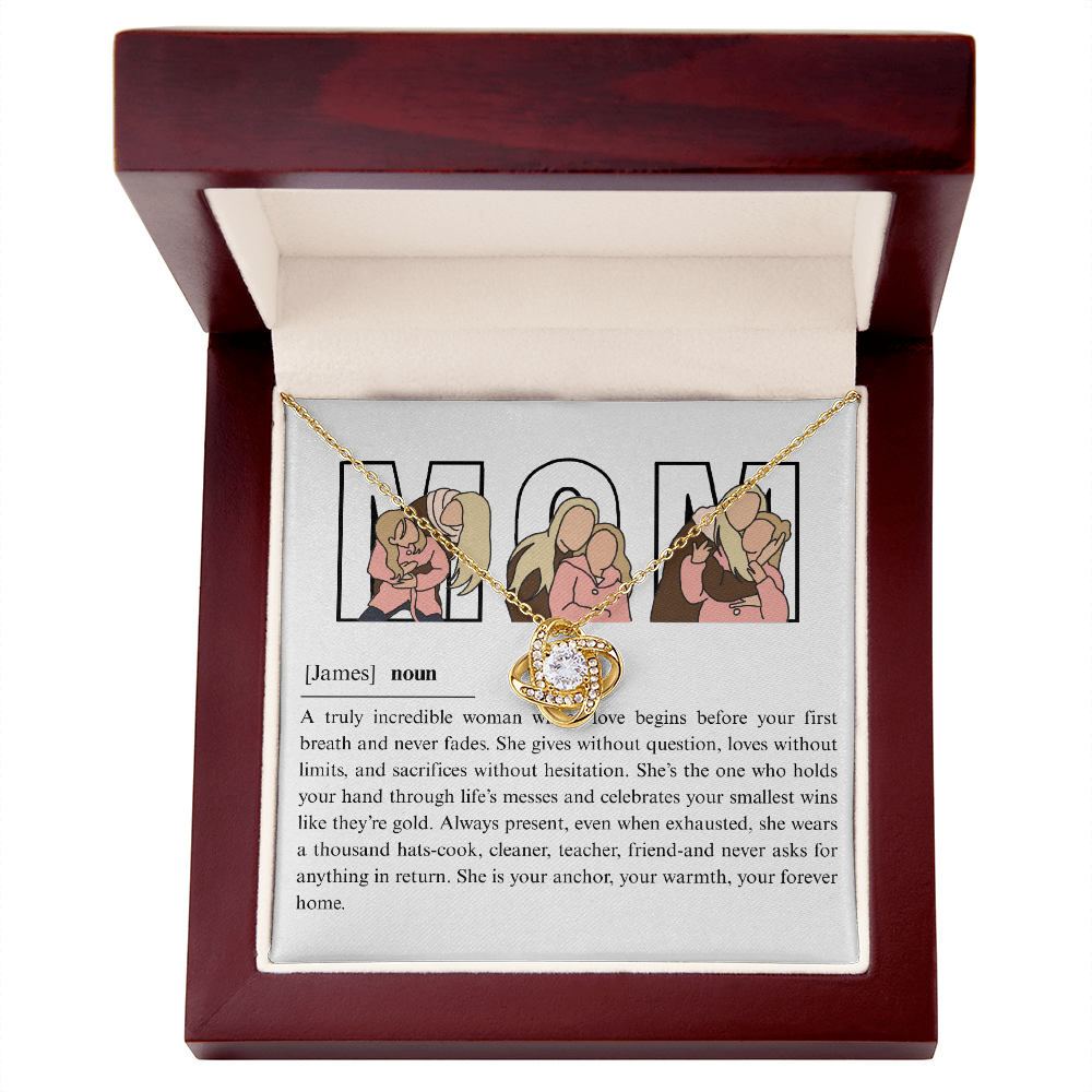 Personalize Mom Love Knot Necklace