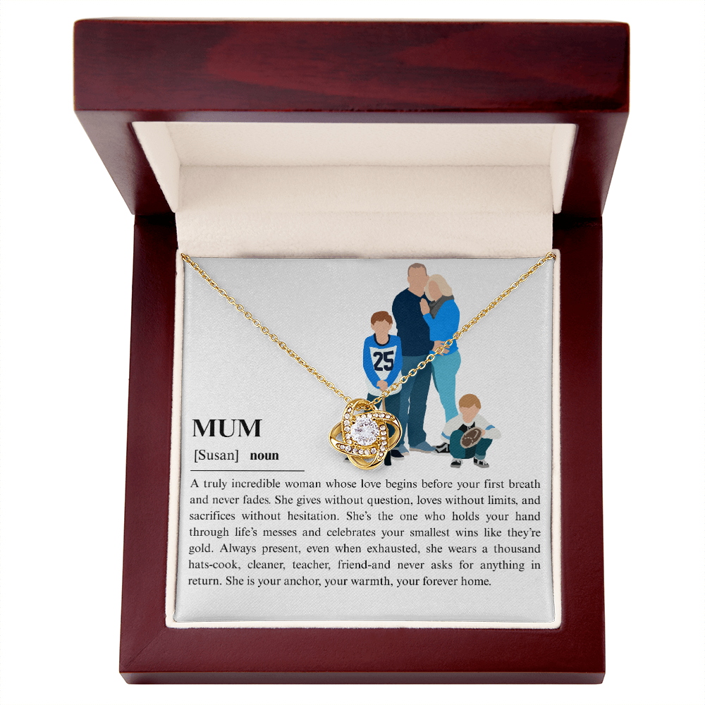 Personalize Mum Love Knot Necklace
