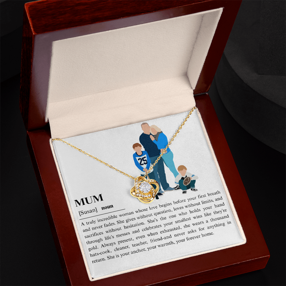 Personalize Mum Love Knot Necklace