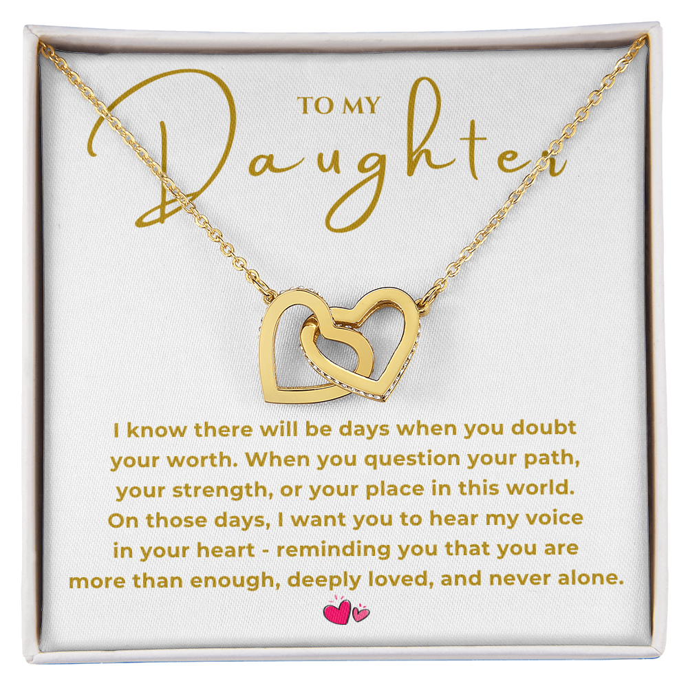 To My Daughter Interlocking Hearts Necklace