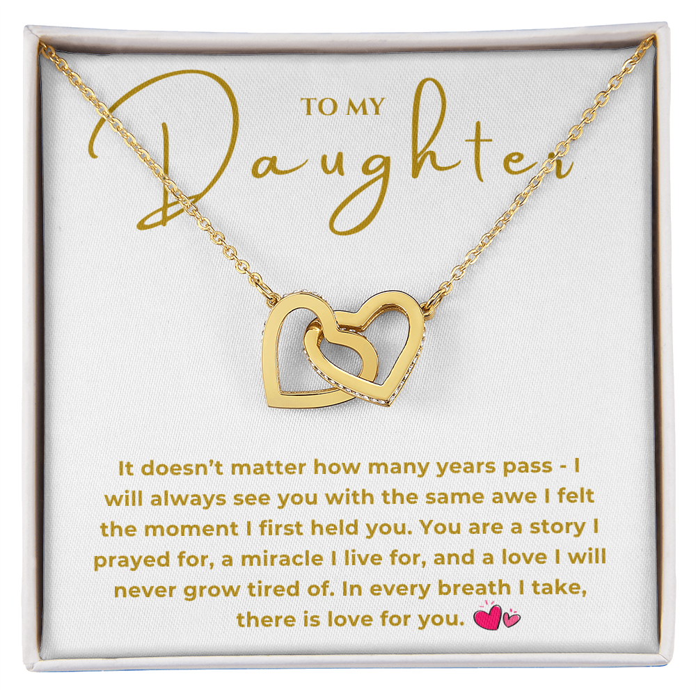 To My Daughter Interlocking Hearts Necklace