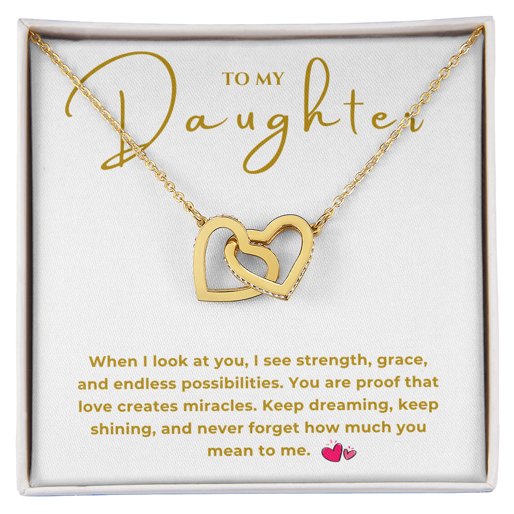To My Daughter Interlocking Hearts Necklace