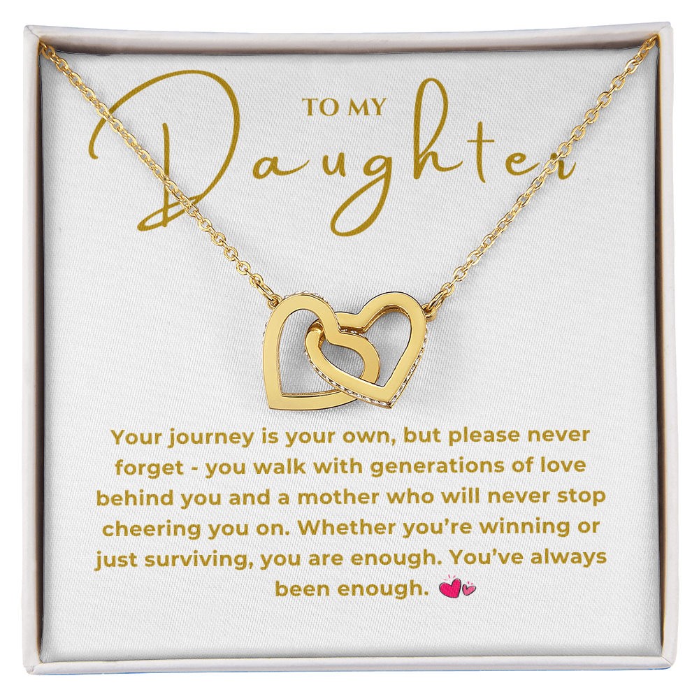 To My Daughter Interlocking Hearts Necklace