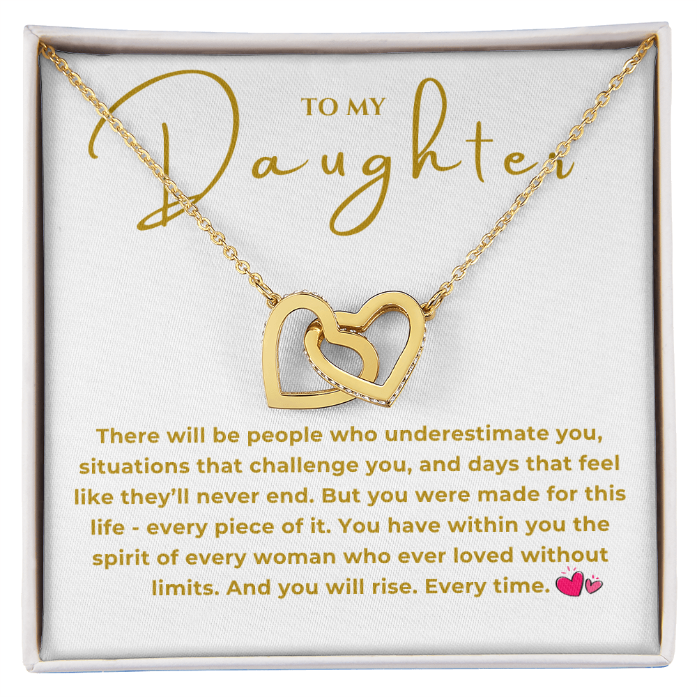 To My Daughter Interlocking Hearts Necklace