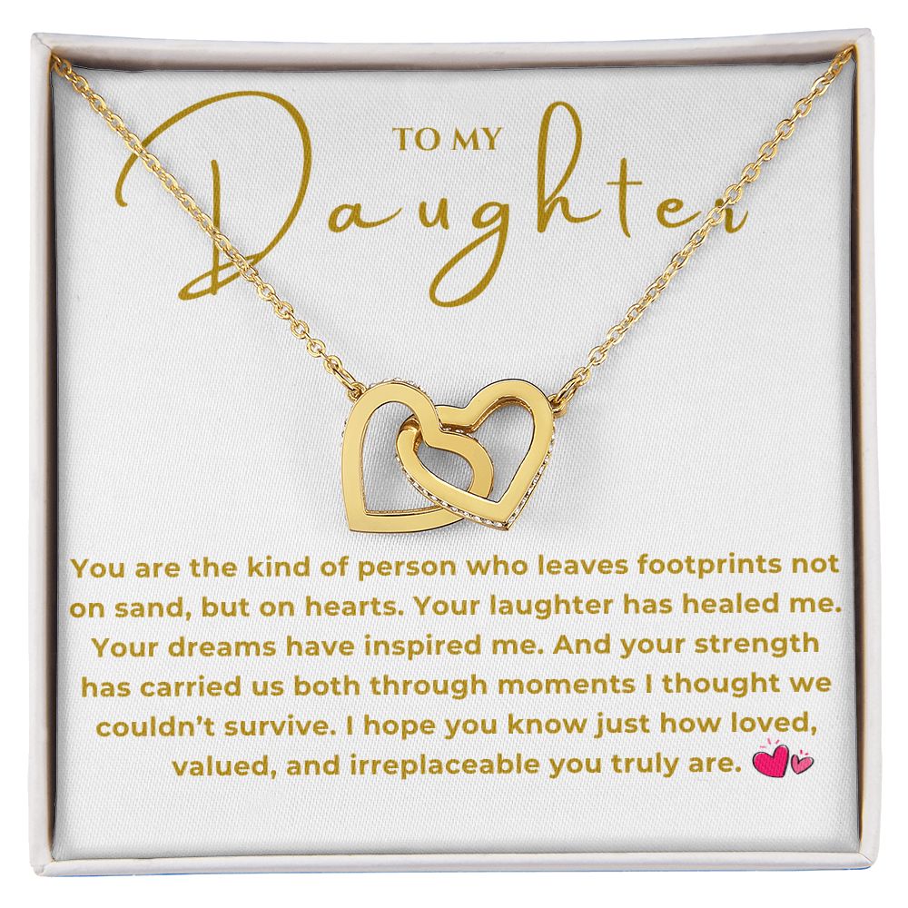 To My Daughter Interlocking Hearts Necklace