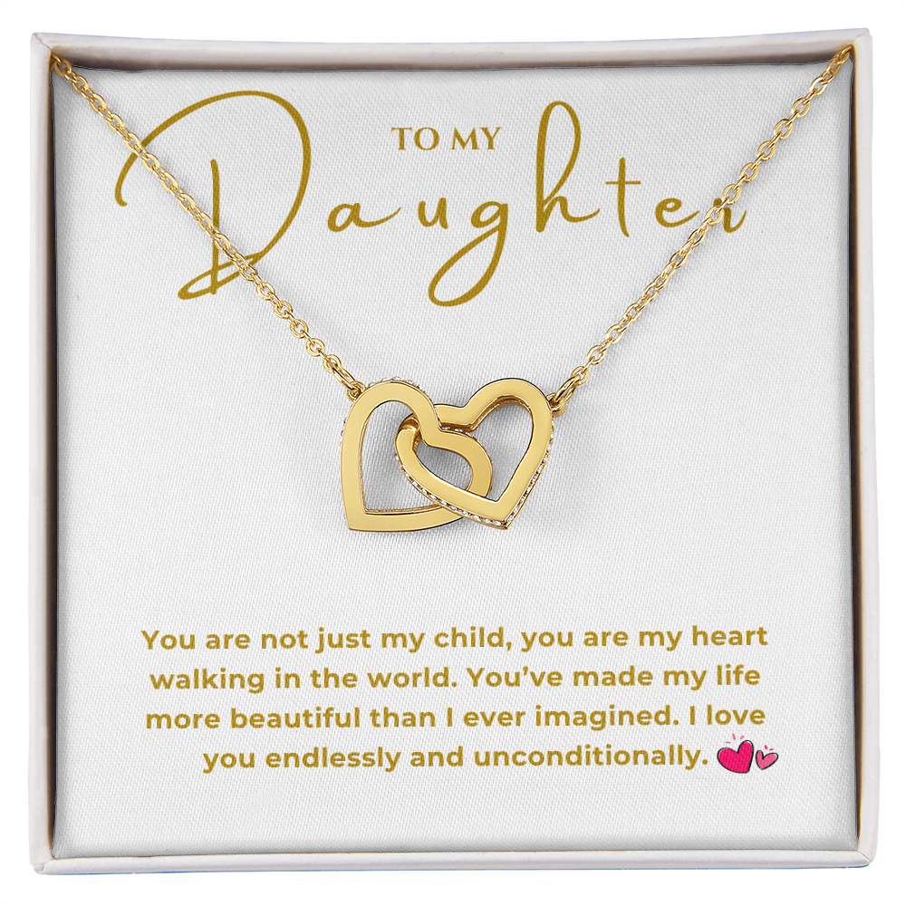 To My Daughter Interlocking Hearts Necklace