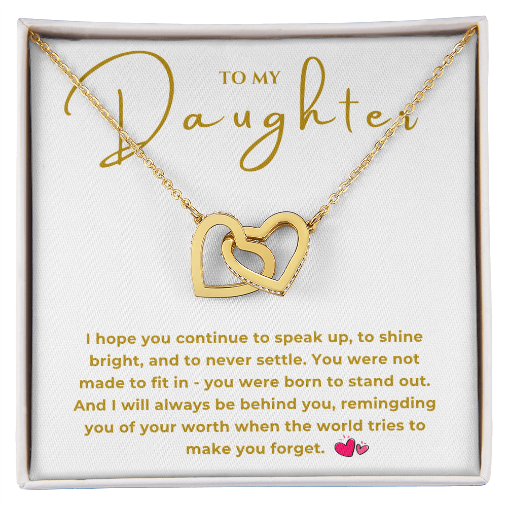 To My Daughter Interlocking Hearts Necklace