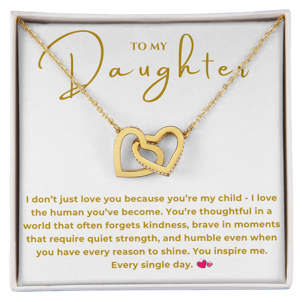 To My Daughter Interlocking Hearts Necklace