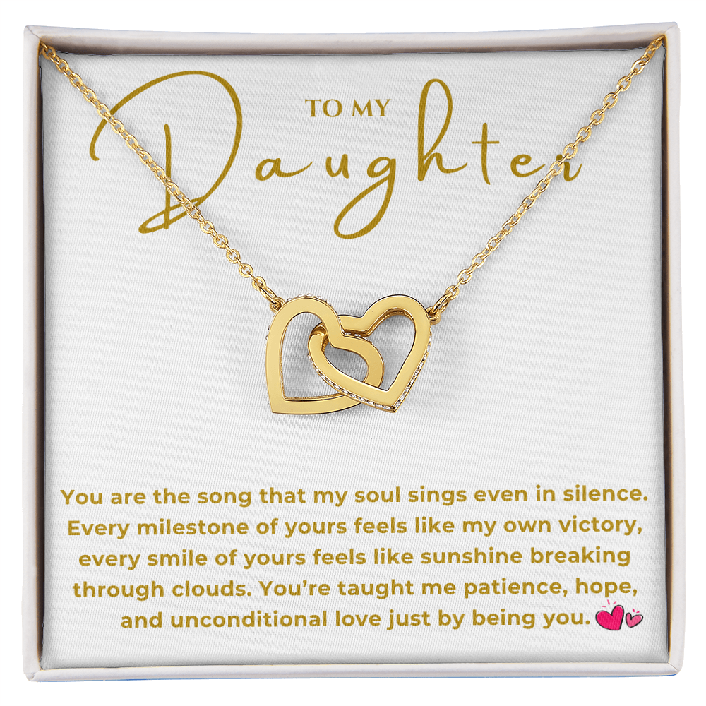 To My Daughter Interlocking Hearts Necklace
