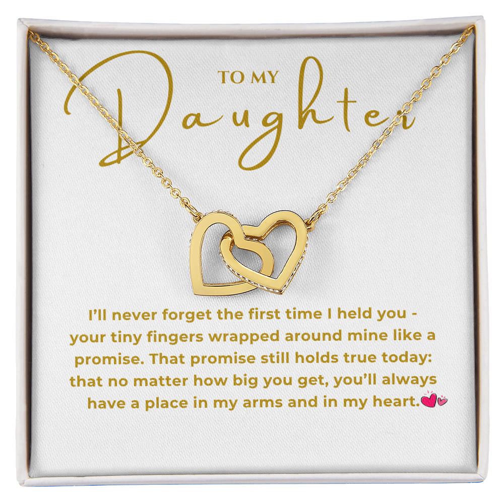 To My Daughter Interlocking Hearts Necklace