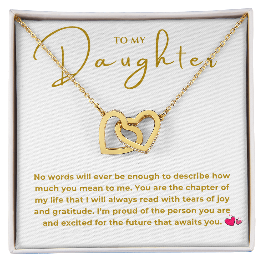 To My Daughter Interlocking Hearts Necklace
