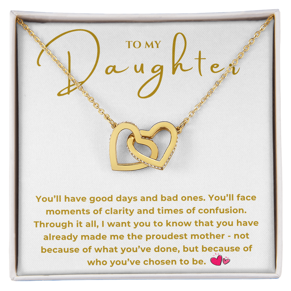 To My Daughter Interlocking Hearts Necklace