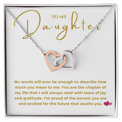 To My Daughter Interlocking Hearts Necklace