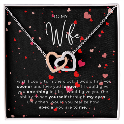 To My Wife Interlocking Hearts Necklace