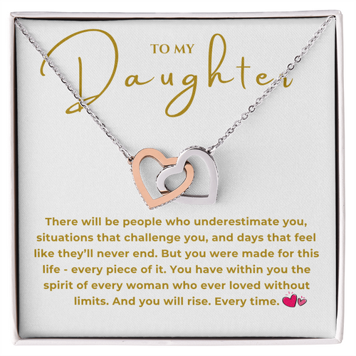 To My Daughter Interlocking Hearts Necklace