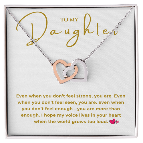 To My Daughter Interlocking Hearts Necklace