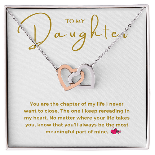 To My Daughter Interlocking Hearts Necklace