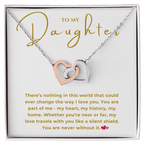 To My Daughter Interlocking Hearts Necklace