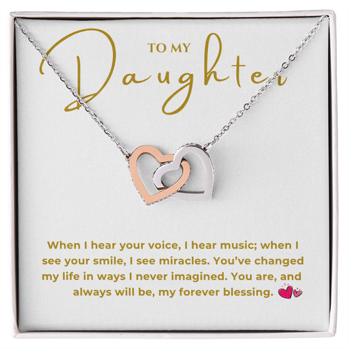 To My Daughter Interlocking Hearts Necklace