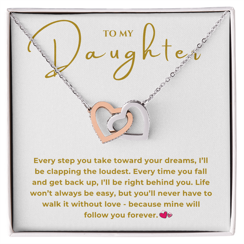 To My Daughter Interlocking Hearts Necklace