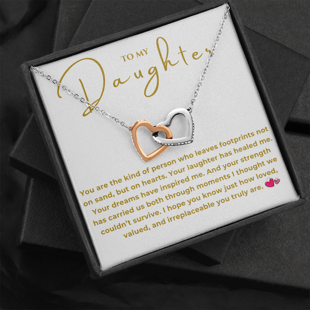 To My Daughter Interlocking Hearts Necklace