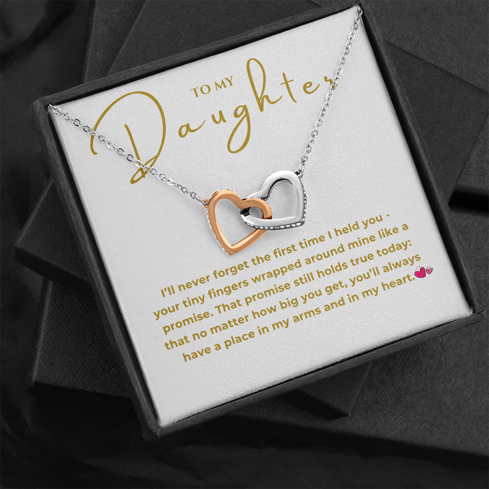To My Daughter Interlocking Hearts Necklace