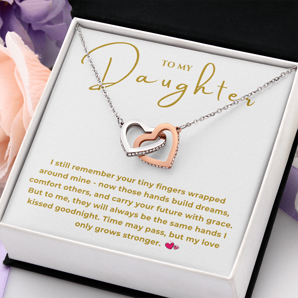 To My Daughter Interlocking Hearts Necklace