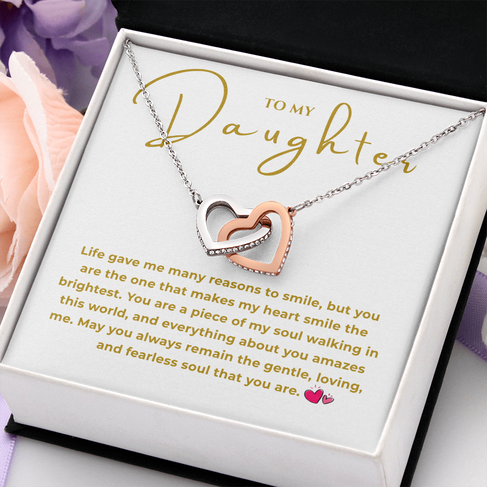To My Daughter Interlocking Hearts Necklace
