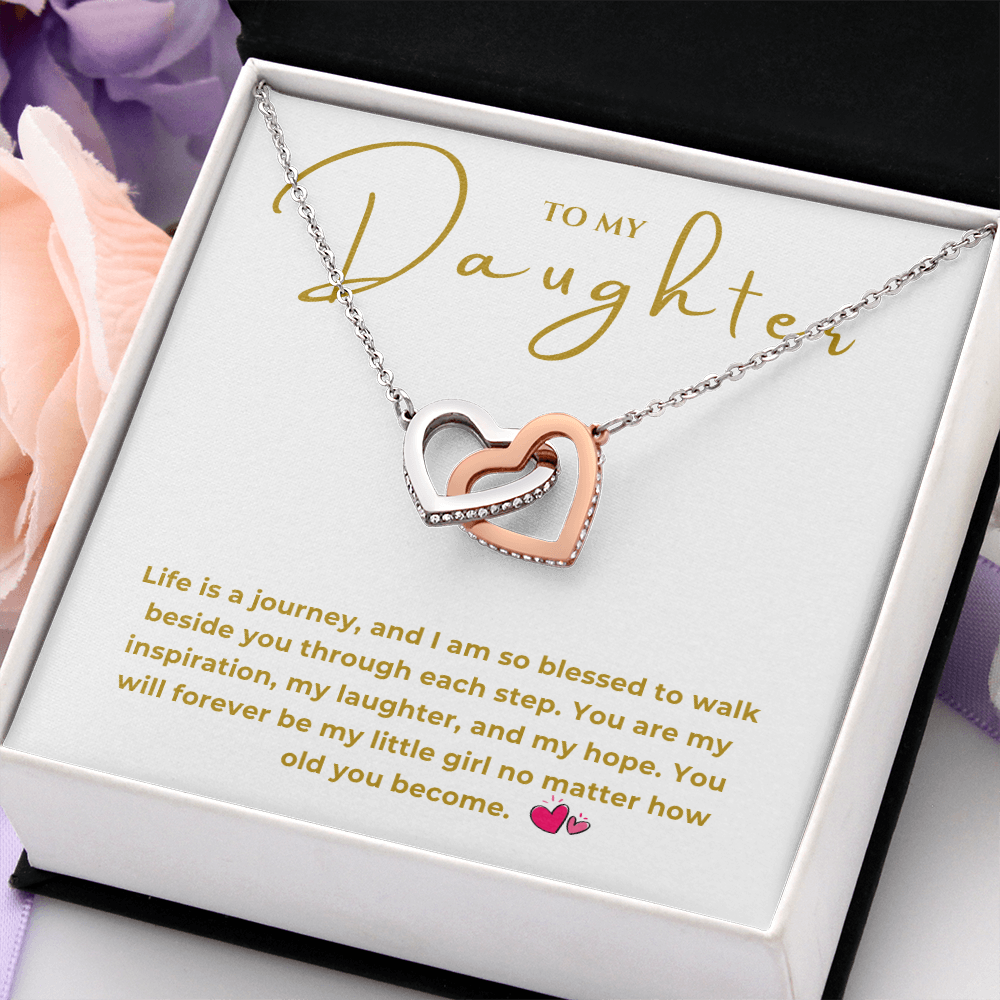 To My Daughter Interlocking Hearts Necklace