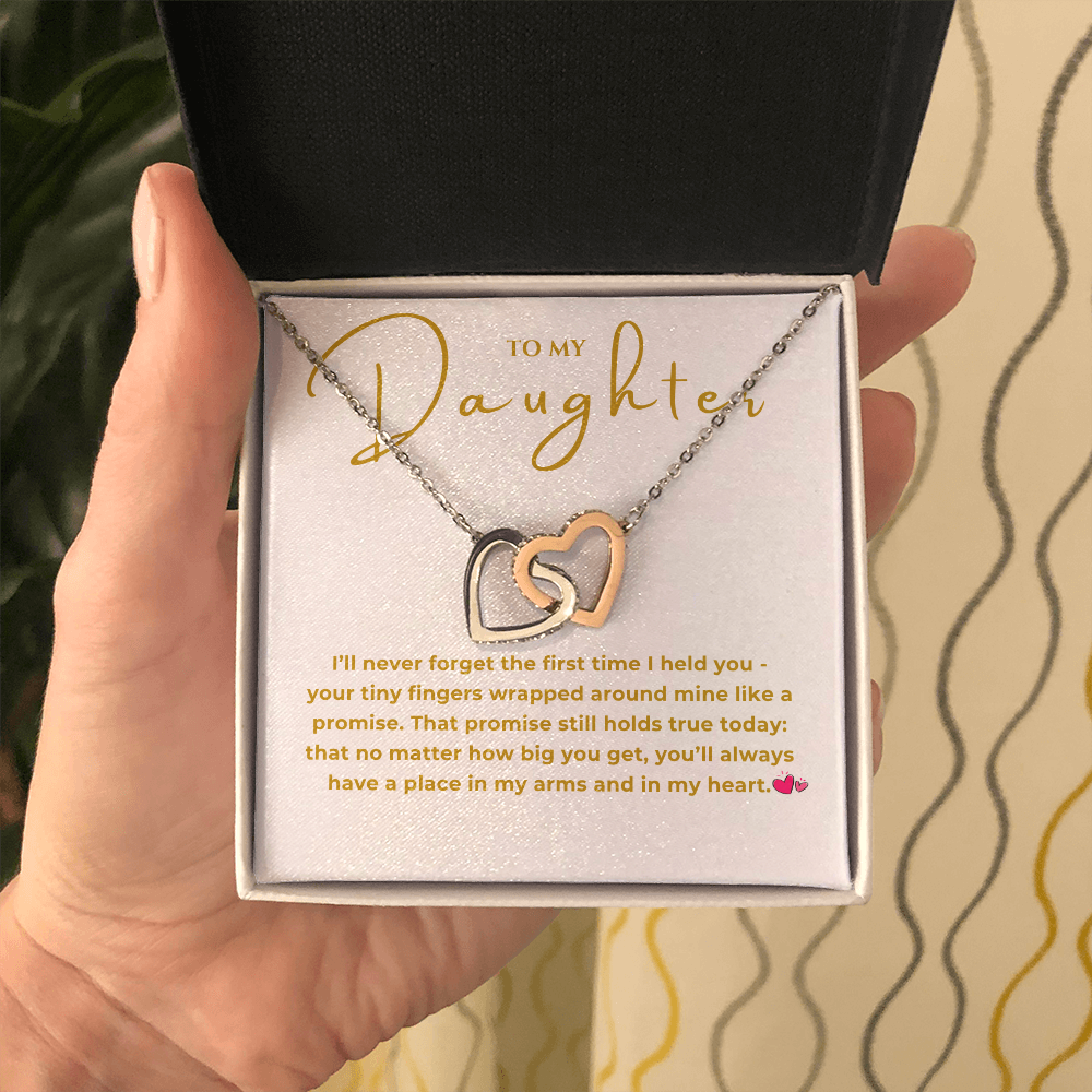 To My Daughter Interlocking Hearts Necklace