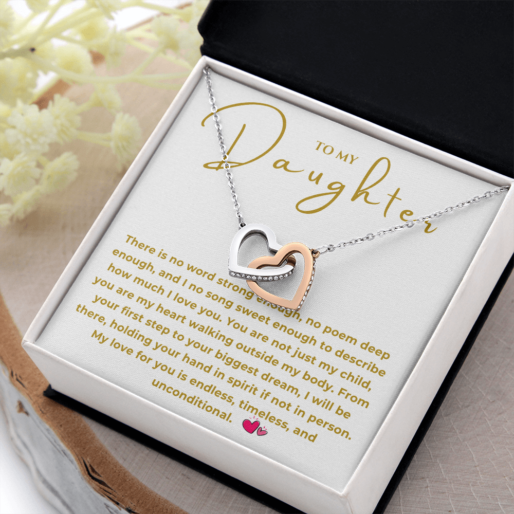 To My Daughter Interlocking Hearts Necklace