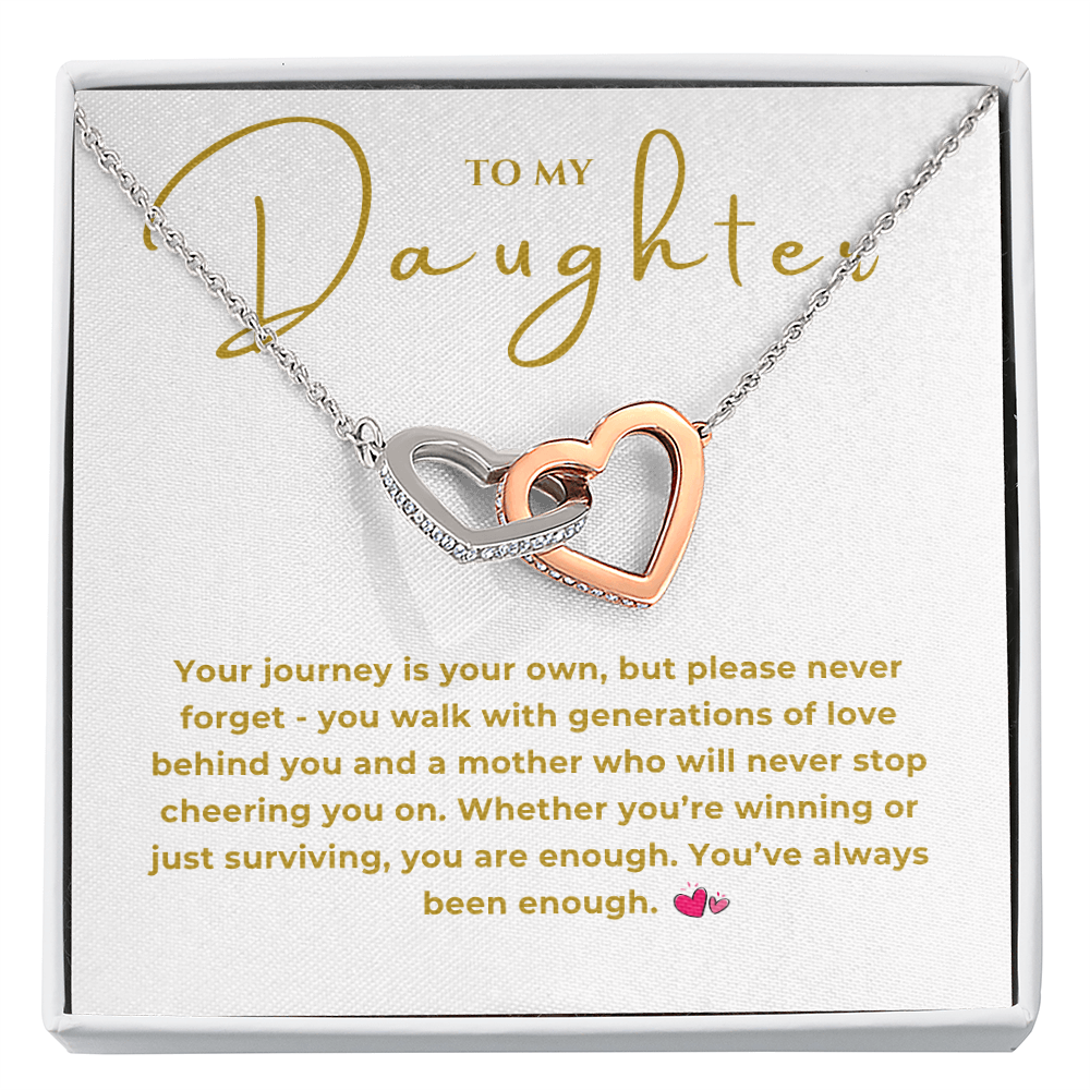 To My Daughter Interlocking Hearts Necklace