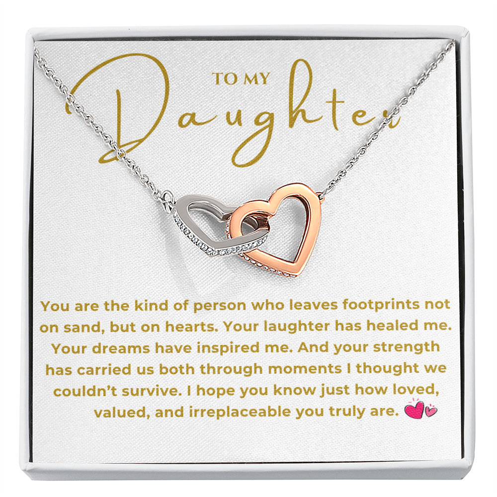 To My Daughter Interlocking Hearts Necklace