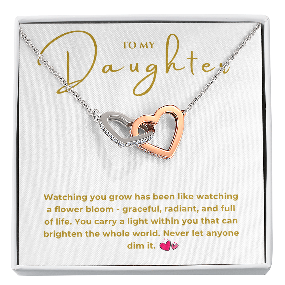 To My Daughter Interlocking Hearts Necklace